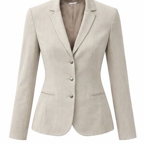 Ellie Tahari Blazer Cream Silver Button Fitted 6 EUC